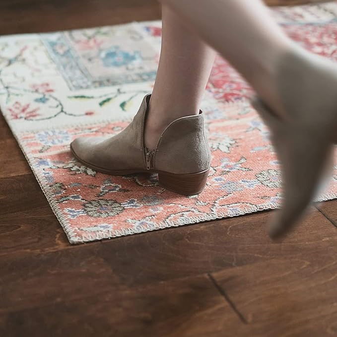 Ledgebay Rug Pad Grippers for Area Rugs - Multi Pack Reusable, No Skid, Washable, Anti-Slip, Rug Pad Gripper for Hardwood Floors and Tile with Double-Sided, Self Adhesive to Keep Area Rugs Flat (4)