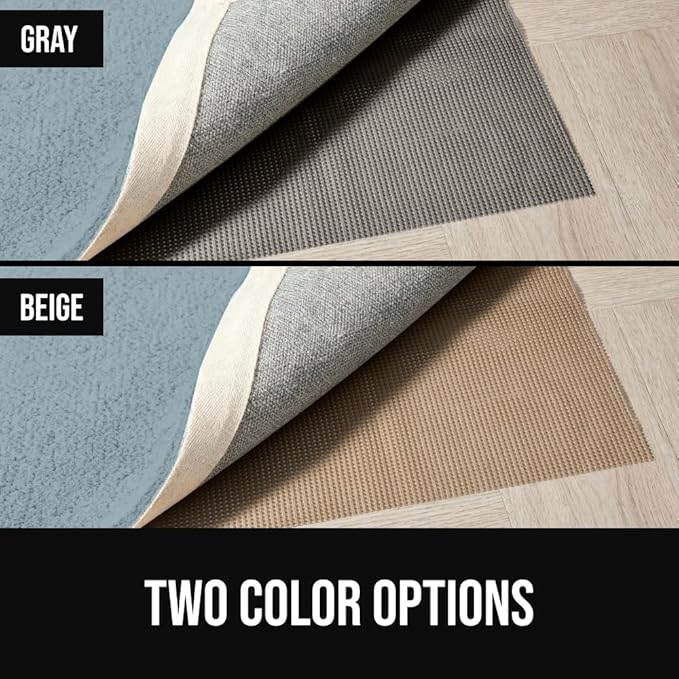 GORILLA GRIP Premium Dual Sided Extra Thick 8x10 Rug Gripper Pad for Hardwood Floors, Breathable Slip Resistant Pad Grips Under Carpet Area Rugs for Hard Surface Floor Protection, Easy Trim Mats Beige