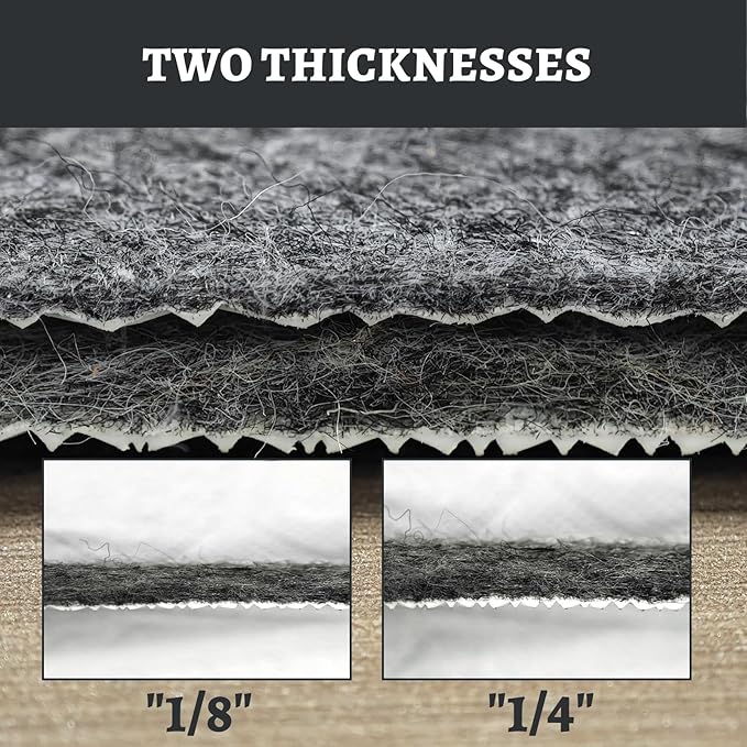 100% Waterproof Rug pad, 2x6 ft Area Rug Non-Slip Rug Pads, 1/4" Thick Carpet Pads for All Floors and finishes, Felt pad for Hardwood Floors, Keep Carpets in Place Soft and Secure