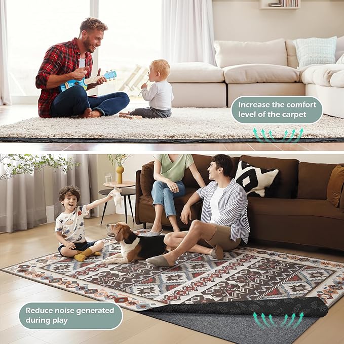 100% Waterproof Rug Pad, 3x5 Foot Non-Slip Rug Pad, 1/4 Inch Non-Slip Carpet,Suitable for Hardwood Floor Felt MATS and All Floors, Protecting The Floor and Keeping The Carpet Soft and Safe