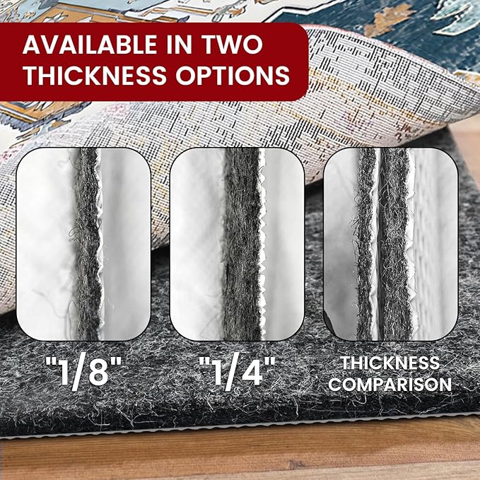 Waterproof Rug Pad, 2x20 ft Area Rug Non-Slip Carpet Pad, Non-Slip Rug Pads for All Floors and Finishes, Felt Pad for Hardwood Floors, Keeps Carpets in Place Soft and Safe