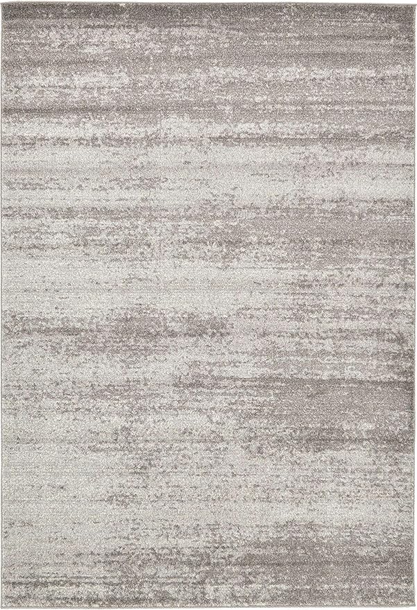 Unique Loom Del Mar Collection Area Rug - Lucille (6' 1" x 9' Rectangle, Gray/ Ivory)