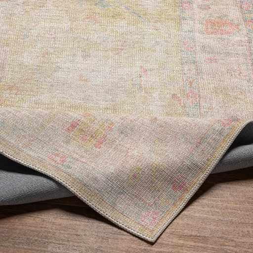 Hauteloom Zinnia Vintage Distressed Faded Area Rug - Oriental Bohemian Turkish Floral Carpet - Machine Washable Rug - Stain Resistant - Pet Friendly - Pink, Green, Blue, Colorful - 8'10" x 12'