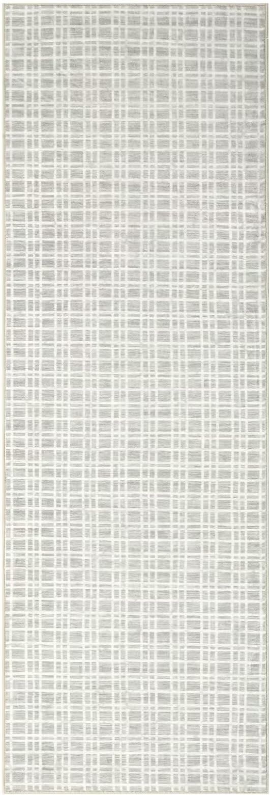 GAOMON Modern Area Rug 2x6 - Soft Faux Wool Washable Mat, Contemporary Non-Slip Light Grey Entryway Runner for Living Room, Bedroom & Kitchen