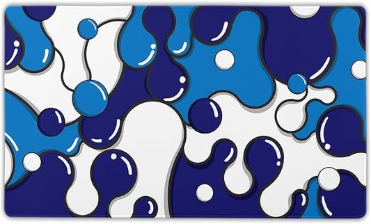 aportt Navy Blue White Mouse Pad XL Large Anime Cool Geometric Japanese Extended Desk Mat 60x35 cm Non-Slip Rubber Base Stitched Edge Large XL Mousepad for Desk Gaming Laptop Desktop,24x14 Inch