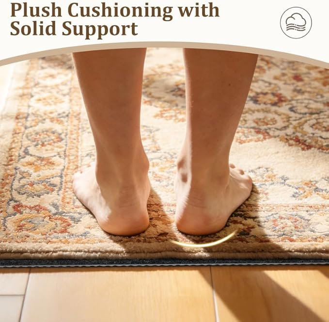 2x3 Ft Non Slip Rug Pad, Dual Surface Felt and Rubber Gripper Backing, 1/4 inch Thick Carpet Liner for Hardwood Floors, Under Area Rug Protective Cushioned Pads, Keep Rugs Safe and in Place