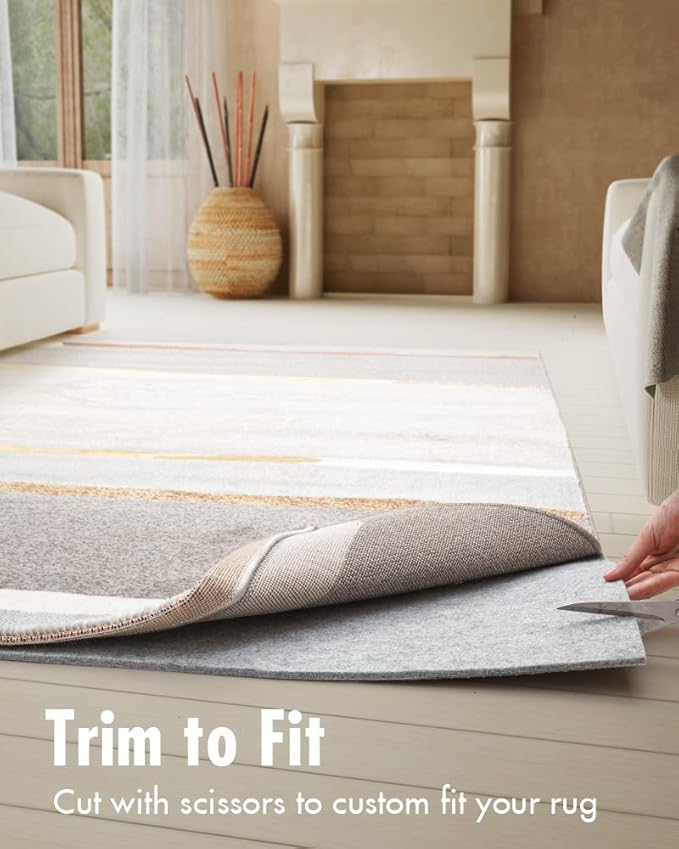 Resare Non Slip Rug Pad Gripper - 4x6 Feet 1/4" Extra Thick Felt Under Rug for Area Rugs and Hardwood Floors,Super Cushioned Non Skid Carpet Padding