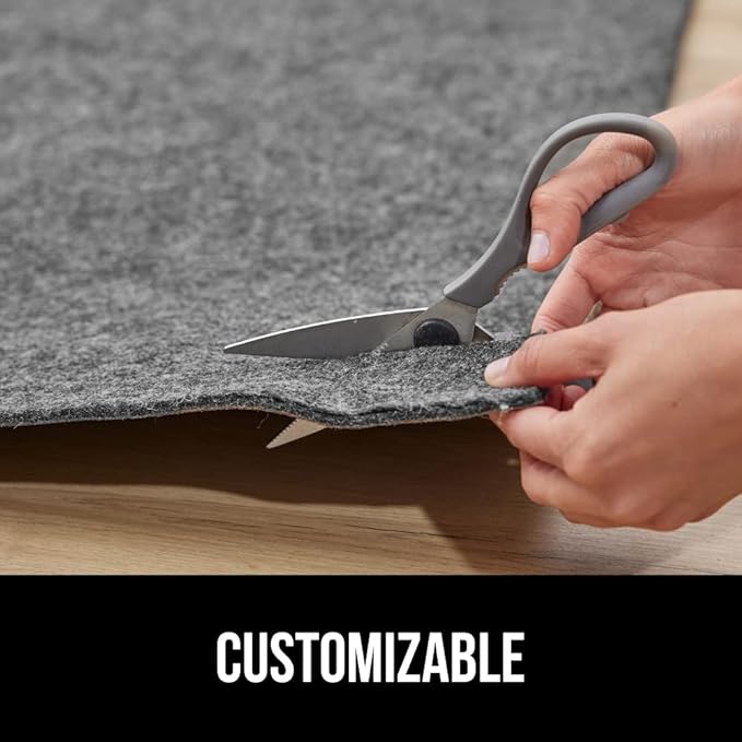 GORILLA GRIP Felt with Rubber Stay in Place Slip Resistant Rug Pad, 1/4 inch Thick, 3x5 FT Protective Padding Under Area Rugs, Cushioned Gripper Pads, Carpet Runners, Hardwood Floors Protection