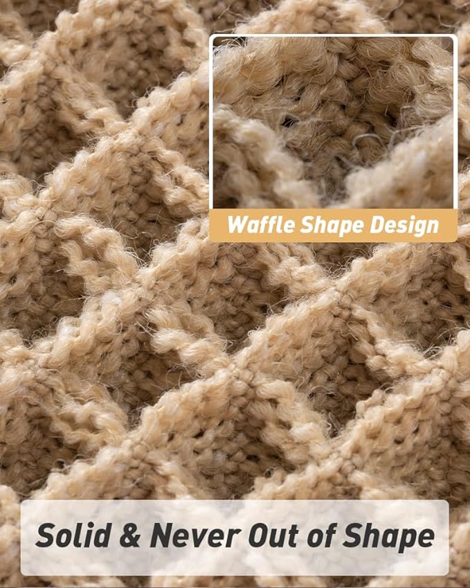 Upgraded Waffle Runner Rug, Super Absorbent Non Slip Bath Mats for Bathroom Floor, Machine Washable Bathroom Runner Rug with Tassels, Ideal for Hallway Bedroom Laundry Room, Brown, 2'x 6'(24" x 72")