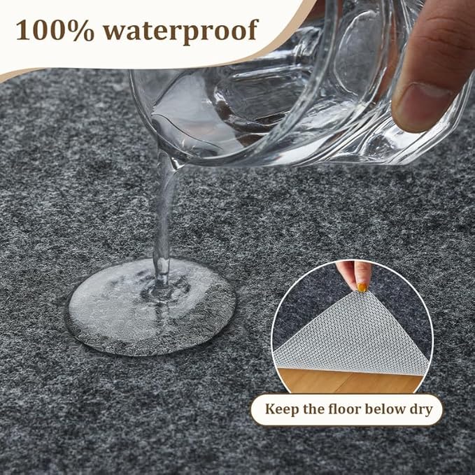 2x3 Ft Non Slip Rug Pad, Dual Surface Felt and Rubber Gripper Backing, 1/4 inch Thick Carpet Liner for Hardwood Floors, Under Area Rug Protective Cushioned Pads, Keep Rugs Safe and in Place