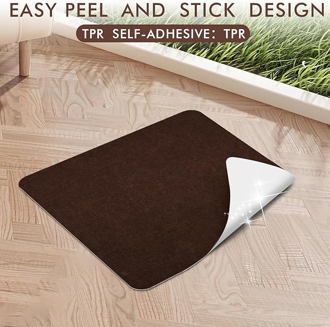 Recliner Pads for Hardwood Floors Non Skid, 35"x35" Furniture Floor Mats for Carpet, Anti Slide Office Chair Mat for Floor Protector, Chairs Recliner Rug Non Slip Recliner Grippers (1 Pack Coffee)