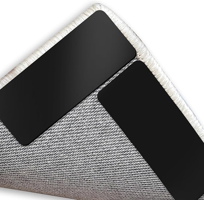 Rug Non Slip Grippers, 2 x 5 Inch Reusable Carpet Grippers Rug Tape Pads for Hardwood Floors and Tiles, Removable and No Residue on Floor (12)
