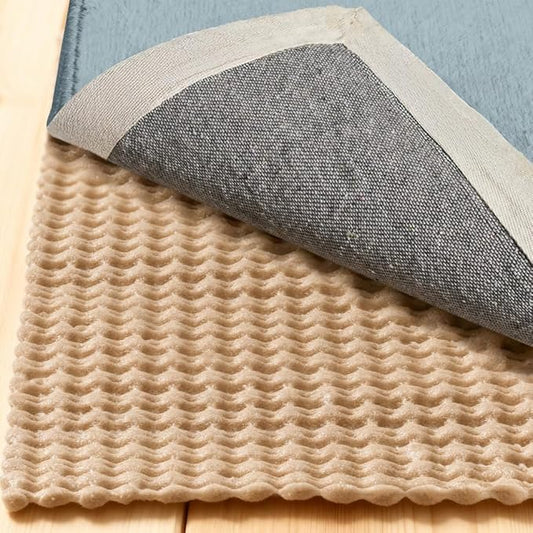 GORILLA GRIP Premium Dual Sided Extra Thick 3x5 Rug Gripper Pad for Hardwood Floors, Breathable Slip Resistant Pad Grips Under Carpet Area Rugs for Hard Surface Floor Protection, Easy Trim Mats, Beige