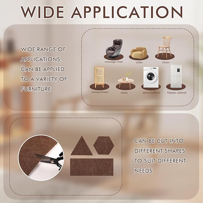 Round Recliner Pads for Hardwood Floors, Non Slip Recliner Grippers, Furniture Pads Floor Mats for Carpet, Anti Slide Office Chair Mat for Floor Protector, 30"x30" (2 Pack Brown)