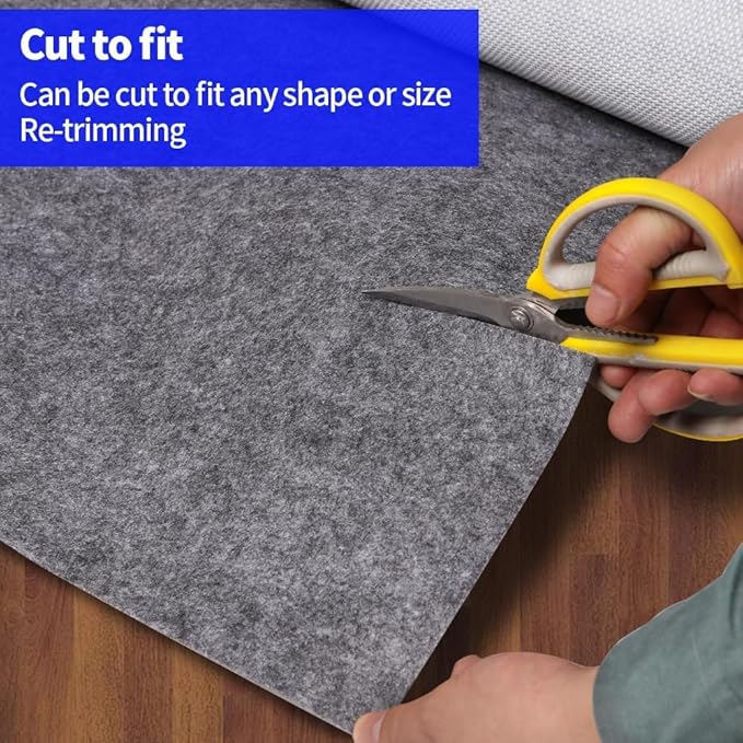 Waterproof Non-Slip Rug Pad 2x6 for Large Area Rugs Durable Felt Floor Protection pad for All Floors, Suitable for Cutting. Rug Pads Keep Rugs in Place and Provide Cushioning