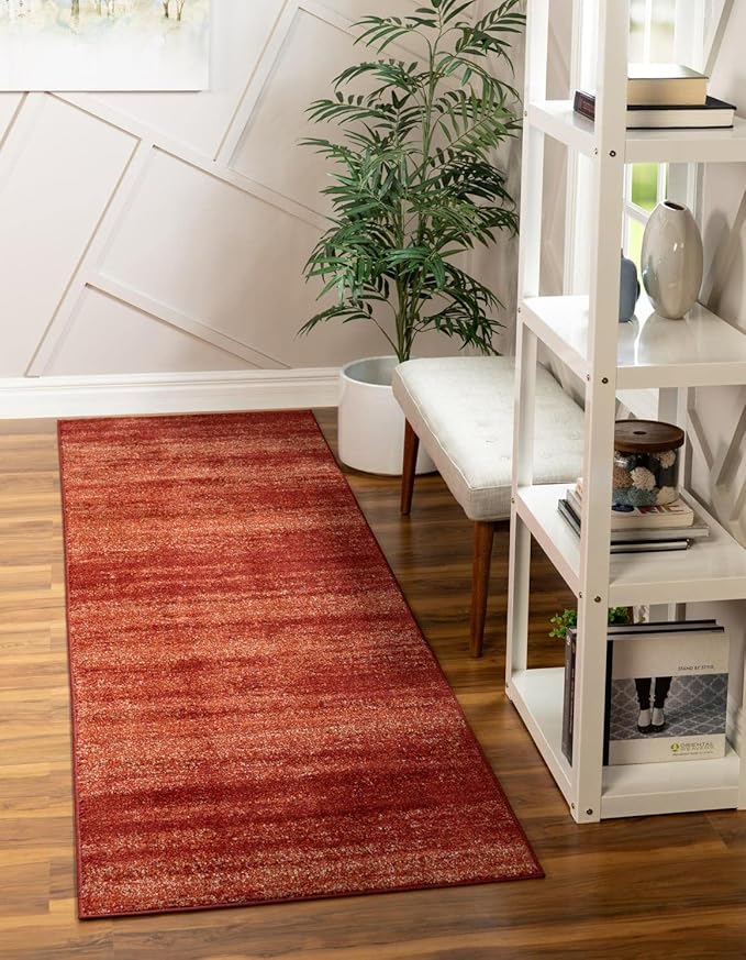 Unique Loom Del Mar Collection Area Rug - Lucille (2' x 6' 1" Runner, Terracotta/ Red)