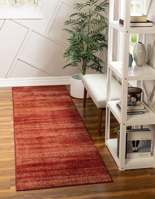 Unique Loom Del Mar Collection Area Rug - Lucille (2' x 6' 1" Runner, Terracotta/ Red)