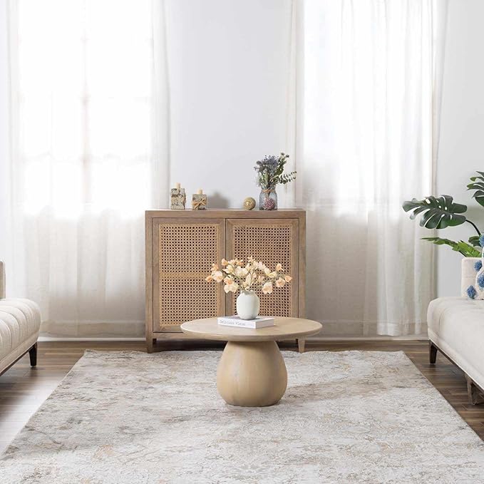 Hauteloom Claydon Moroccan Farmhouse Bedroom Hallway Entryway Runner Rug with Tassles - Bohemian Neutral Style - Traditional, Oriental, Beige, Brown, Cream - 2'7" x 10'