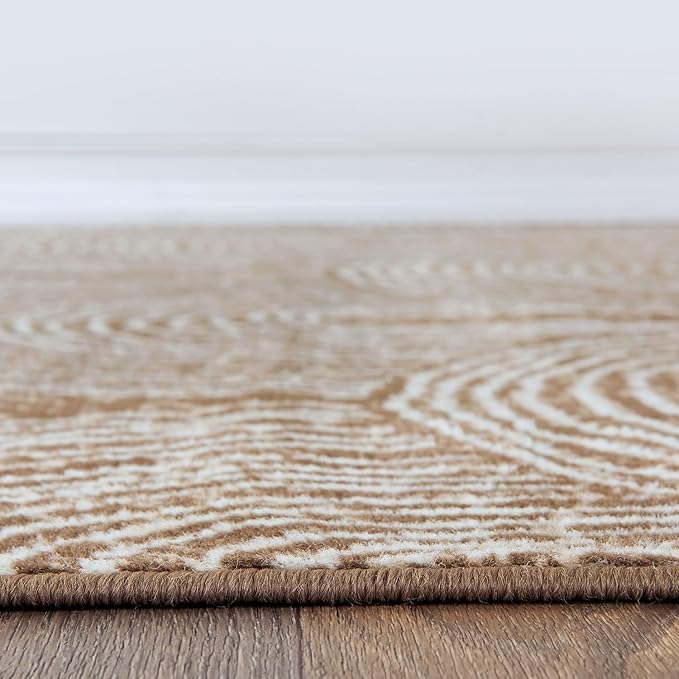 Contemporary Bohemian Arch Design High Traffic Area Rug 5' x 7' Brown