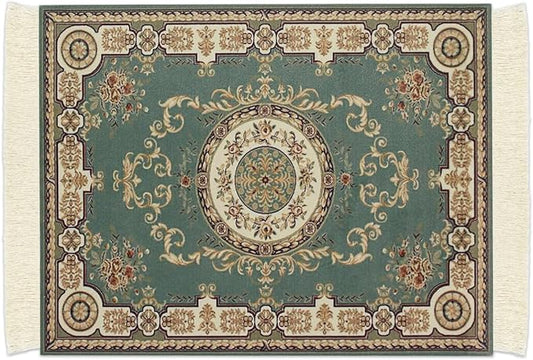 Persian Carpet Style Mouse Pad Oriental Vintage Bohemian Rug Desk Pad Miniature Mouse Mat Coaster Table Décor for Office Home (Color_50)