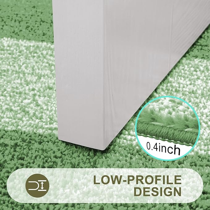 Kitinjoy Indoor Outdoor Door Mat, 32x20 Non-Slip Absorbent Dirt Trapper, Low-Profile Washable Inside Entrance Front Floor Mat, Sturdy Soft Entry Doormats for Entryway, Sage Green