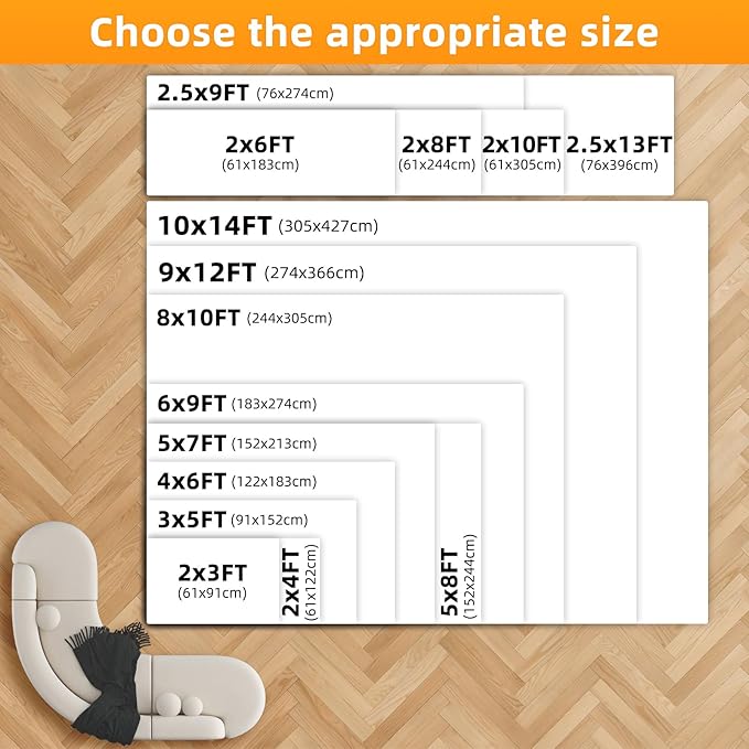 Non Slip Rug Pads Premium PVC Prevents Carpet Slippage Large Size Rug pad Easy Cut-to-Size Perfectly Fits Wood Floors Ceramic Tiles and Smooth Surfaces (4'×6')