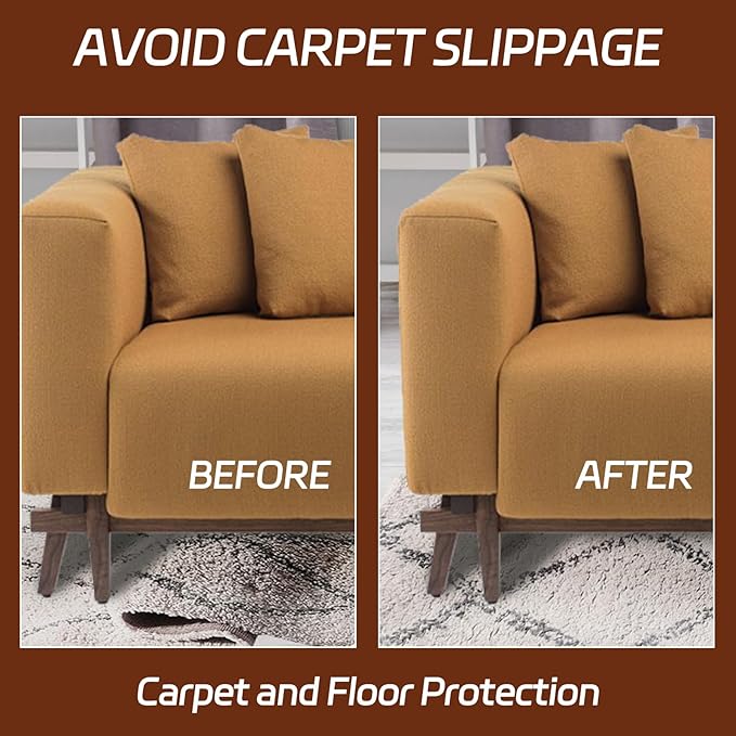 Non-Slip Rug Pad, 3x5 Ft Extra Large Felt Area Rug Cushioned Non Skid Carpet Pads, Felt Rug Pad for Under Hardwood Floors, Thick Non-Slip Rug Pads for All Floors, Keep Rug Soft and Safe