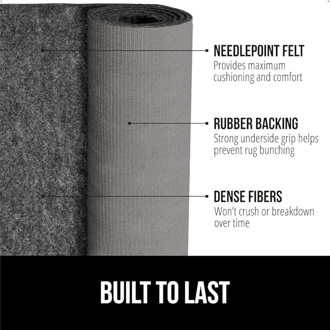 GORILLA GRIP Felt with Rubber Stay in Place Slip Resistant Rug Pad, 1/8 inch Thick, 3x5 FT Protective Padding Under Area Rugs, Cushioned Gripper Pads, Carpet Runners, Hardwood Floors Protection
