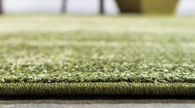 Unique Loom Del Mar Collection Area Rug - Lucille (6' 1" x 9' Rectangle, Green/ Hunter Green)