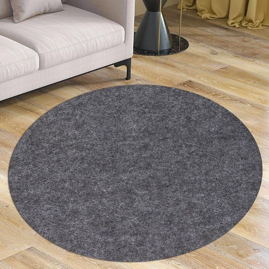 Waterproof Rug Pad Round 3-Foot Waterproof Non-Slip Rug Pad Non-Slip Rug Pads for All Floors and Finishes, Felt Pad for Hardwood Floors, Keeps Carpets in Place Soft and Safe (3TF)