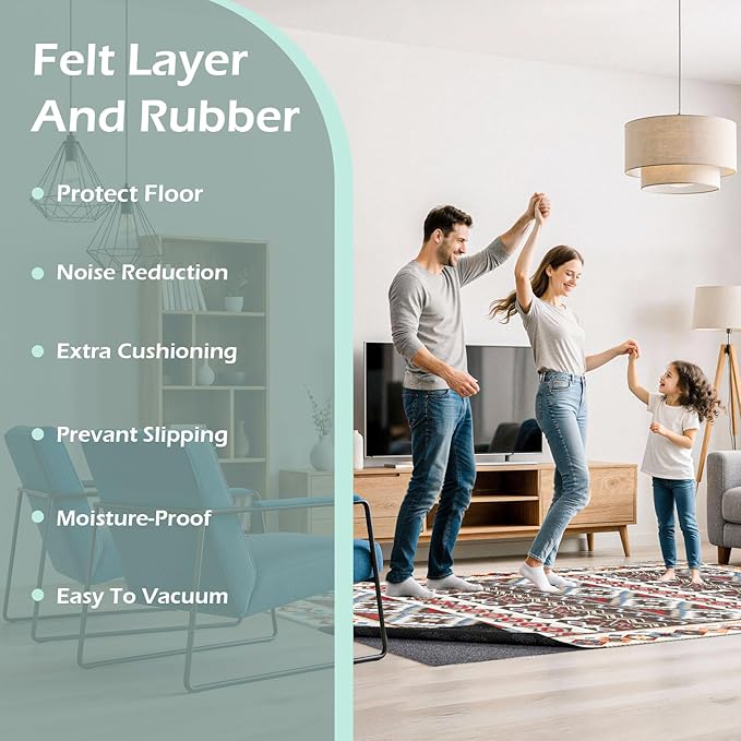 100% Waterproof Rug Pad, 3x5 Foot Non-Slip Rug Pad, 1/8 Inch Non-Slip Carpet,Suitable for Hardwood Floor Felt MATS and All Floors, Protecting The Floor and Keeping The Carpet Soft and Safe