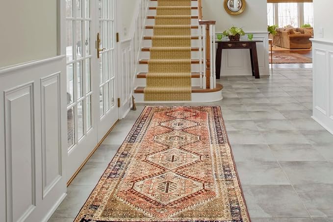 Clear Carpet Runner, USA Made, Safe, 42 x 42 Inch, 2mm Thick Cleated Vinyl, Clear Plastic Floor Runner for Cat Claw Scratch Protection, Under Door Rug Protector