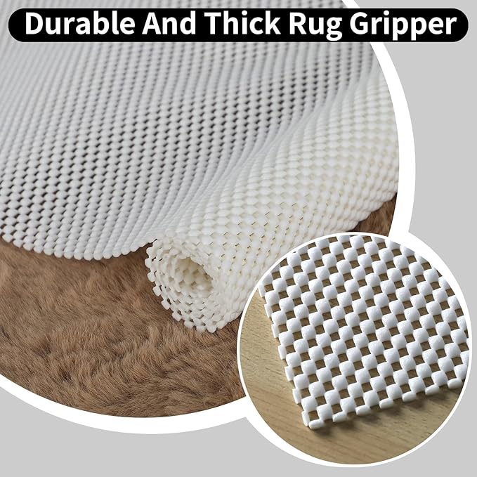 FestiCorp Non Slip Rug Pads 3x5 Ft Non Skid Rug Pad Gripper, Anti-Slip Carpet Rug Mats for Under Rugs and Hard Surface Floors