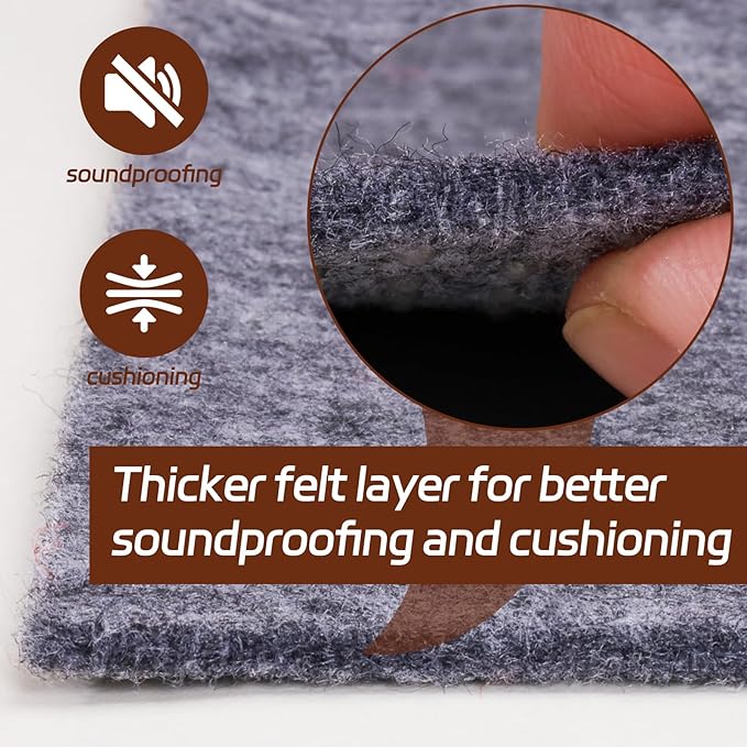 Non-Slip Rug Pad, 3x5 Ft Extra Large Felt Area Rug Cushioned Non Skid Carpet Pads, Felt Rug Pad for Under Hardwood Floors, Thick Non-Slip Rug Pads for All Floors, Keep Rug Soft and Safe