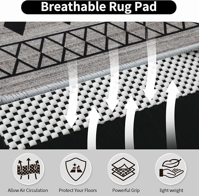 FestiCorp Non Slip Rug Pads 3x5 Ft Non Skid Rug Pad Gripper, Anti-Slip Carpet Rug Mats for Under Rugs and Hard Surface Floors
