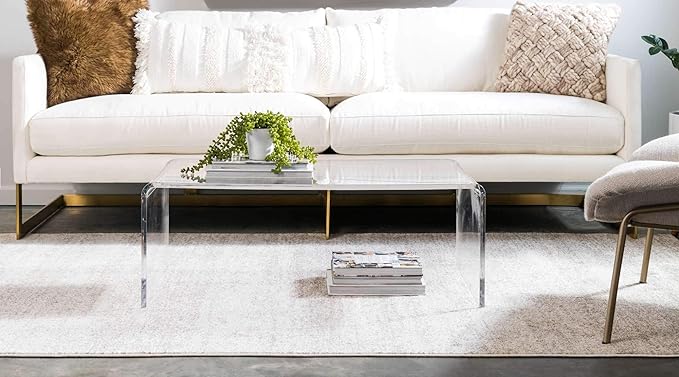 Unique Loom Del Mar Collection Area Rug - Lucille (7' 1" x 10' Rectangle, Bone Beige)