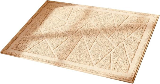 WePet Cat Litter Box Mat, Kitty Premium PVC Pad, Durable Trapping Rug, Phthalate Free, Urine-Resistant, Scatter Control, Mosaic, XXL 47 x 35 Inch, Beige