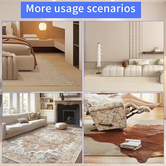 Extra Large Area Rug Cushioned Pad, 9x12 Ft 1/2”Thick Felt Pad for Hardwood Floors, Keeps Rug in Place Soft