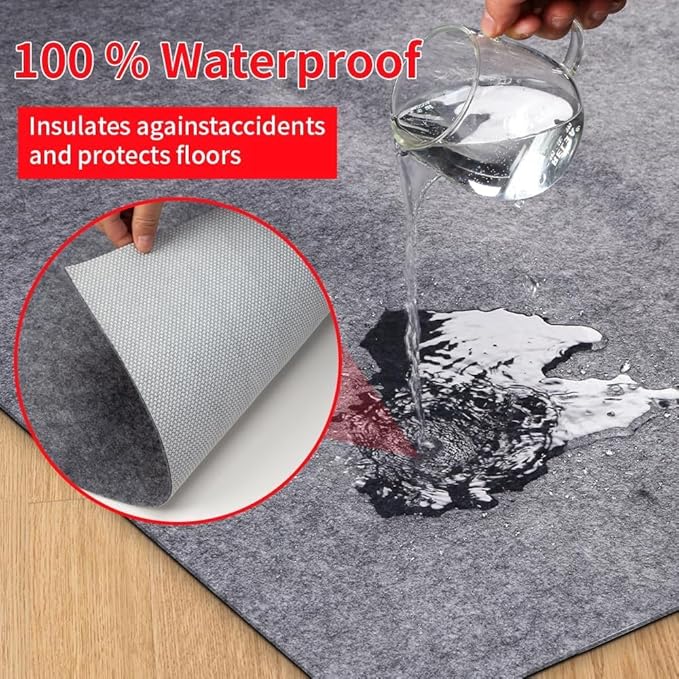 Waterproof Rug Pad Round 4-Foot Waterproof Non-Slip Rug Pad Non-Slip Rug Pads for All Floors and Finishes, Felt Pad for Hardwood Floors, Keeps Carpets in Place Soft and Safe (4TF)