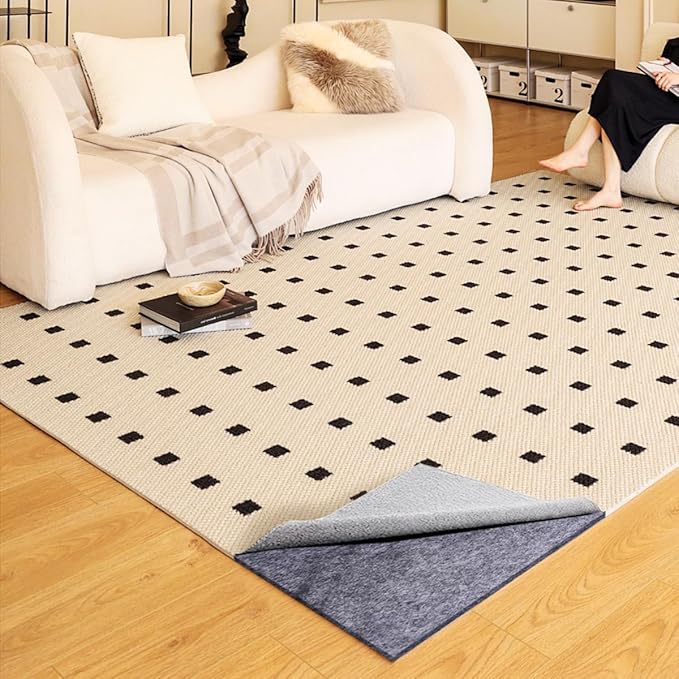 Extra Large Area Rug Cushioned Pad, 9x12 Ft 1/2”Thick Felt Pad for Hardwood Floors, Keeps Rug in Place Soft