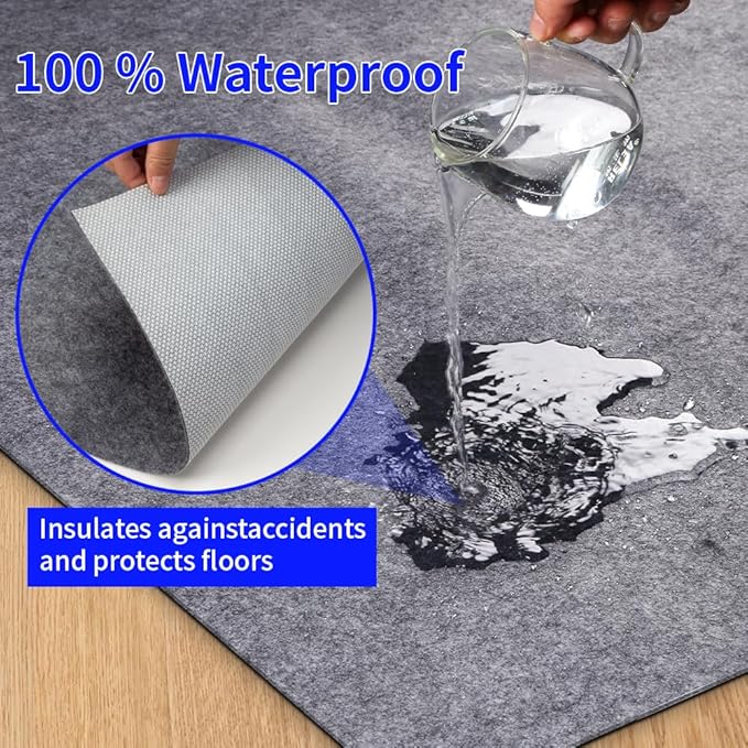 Waterproof Non-Slip 1/5” Extra Thick 8x10 ft Rug Pad for Large Area Rugs Durable Felt Floor Protection pad for All Floors, Suitable for Cutting. Rug Pads Keep Rugs in Place and Provide Cushioning