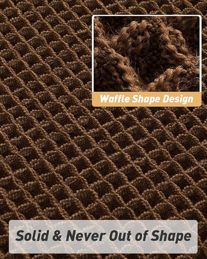 Upgraded Waffle Runner Rug Super Absorbent Non Slip Bath Mats for Bathroom Machine Washable Bathroom Runner Rug with Tassels, Ideal for Hallway Bedroom Laundry Room, 2' x 6' (24" x 72"), Terracotta