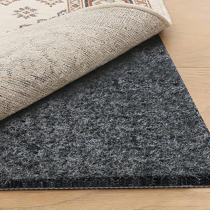 3x2 Ft Non Slip Rug Pad, Dual Surface Felt and Rubber Gripper Backing, 1/4 inch Thick Carpet Liner for Hardwood Floors, Under Area Rug Protective Cushioned Pads, Keep Rugs Safe and in Place