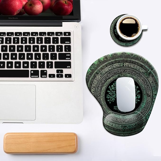 Ergonomic Mouse Pad with Wrist Support,Mouse Pad with Wrist Rest and Coaster Set,Office Supplies Non-Slip Mouse Pads for Desk, Non-Slip Comfortable,Rug