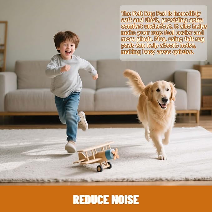 9' x 12' Non Slip Rug Pad Waterproof, 1/4" Thick 100% Felt +Rubber Rug Pad, Under Area Rug Pad Protective Cushioning Rug Pads Carpet Gripper Keep Rugs in Place, Safe for All Floors