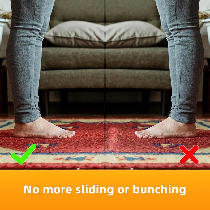 Non Slip Rug Pads Premium PVC Prevents Carpet Slippage Large Size Rug pad Easy Cut-to-Size Perfectly Fits Wood Floors Ceramic Tiles and Smooth Surfaces (8'×10')