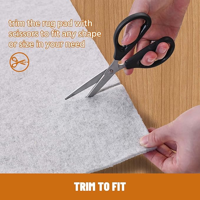 9' x 12' Non Slip Rug Pad Waterproof, 1/4" Thick 100% Felt +Rubber Rug Pad, Under Area Rug Pad Protective Cushioning Rug Pads Carpet Gripper Keep Rugs in Place, Safe for All Floors