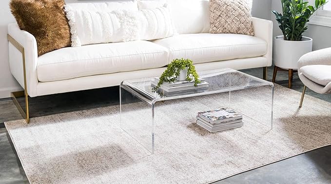Unique Loom Del Mar Collection Area Rug - Lucille (7' 1" x 10' Rectangle, Bone Beige)