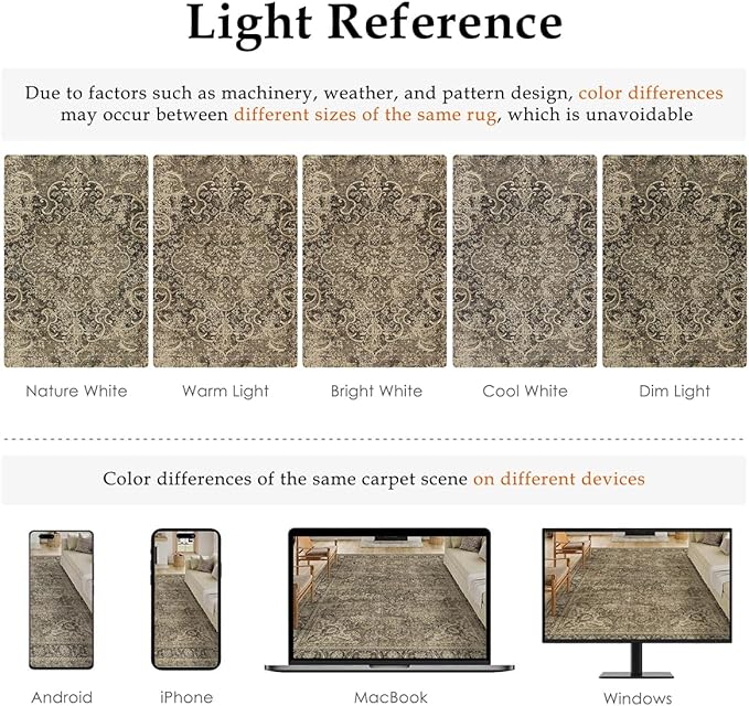 2x5 Washable Brown Runner Rug Vintage Hallway Kitchen Carpet Non-Slip Soft Low Pile Distressed Throw Rug for Bedroom Bathroom Laundry Living Room