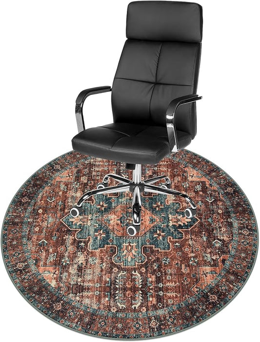 Anidaroel 47" Round Chair Mat for Hardwood Floor/Tile Floor, Desk Chair Mats for Hard Floors, Under Desk Rug Protector for Rolling Chair, Computer Gaming Chair Mat, Low Pile Carpet Floor Mat